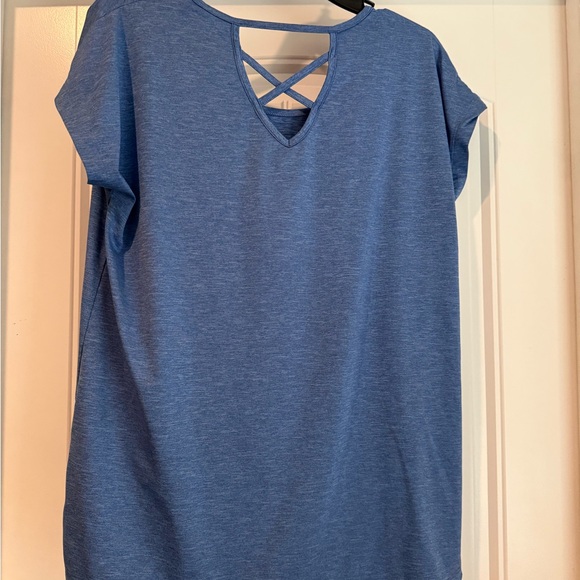 Tuff Athletics Blue Cap Sleeve Relaxed T-Shirt - Picture 4 of 4